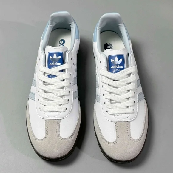 NWT SAMBA OG Anti-slip wear-resistant low shoes women sneakers white blue - Picture 3 of 4